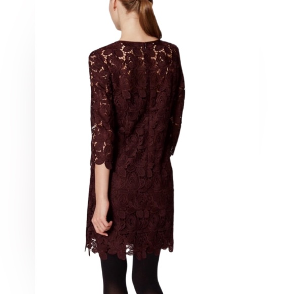 LOFT Purple Shift Lace Dress - size 00P - Picture 3 of 9